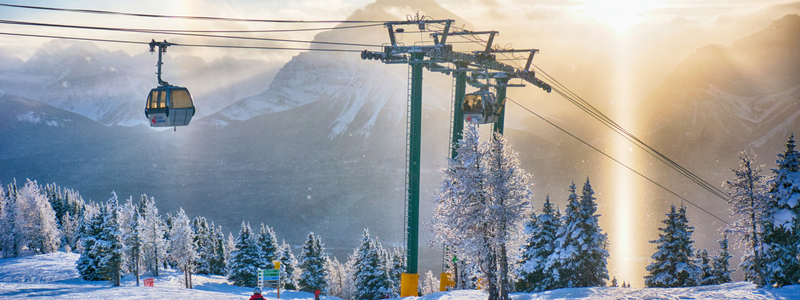 Ski chair lift in Banff Lake Louise