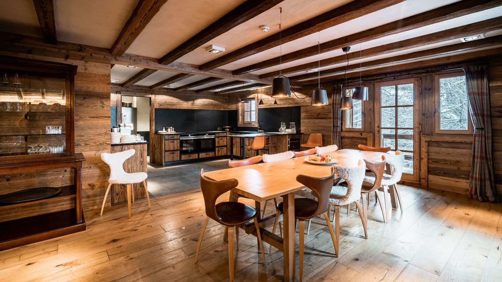 Luxury-Ski-chalet-Val d'Isere- Chalet Ambre-Oxford-Ski-Dinning table+Kitchen.jpg