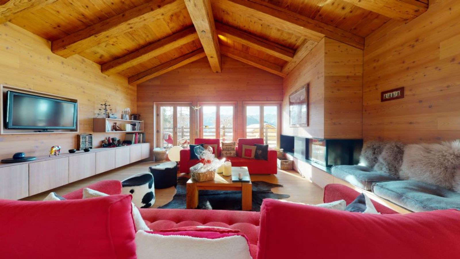 Luxury ski chalet  - Verbier - Les Moulins - Oxford Ski - Open plan living area.jpg