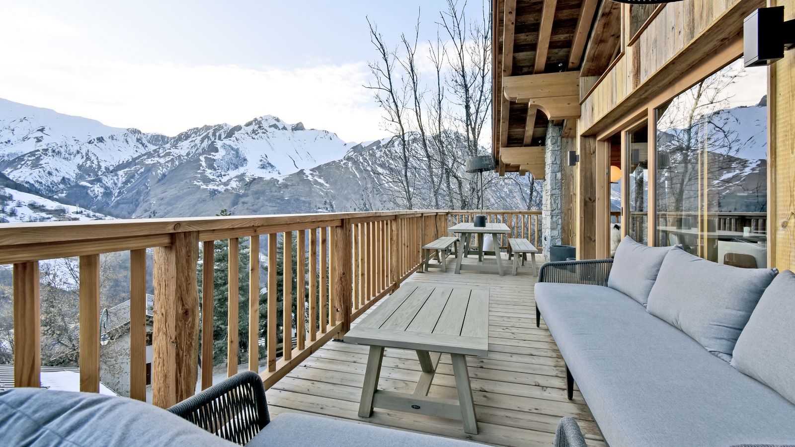 Luxury-ski-chalet-St Martin de Belleville- Chalet Snowfall- Terrace seating- Oxford-Ski.jpg