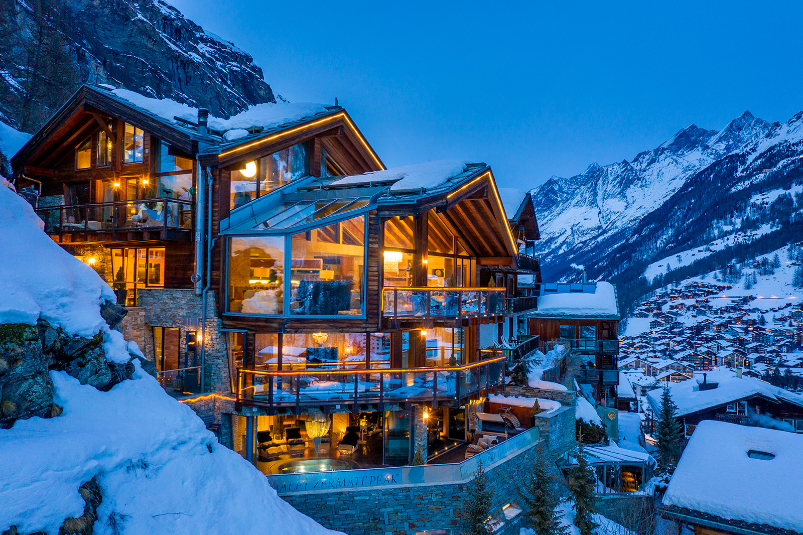 Lit up Chalet