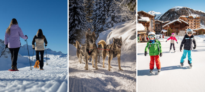 Snow shoeing, Dog Sledding, Ice Rink for children