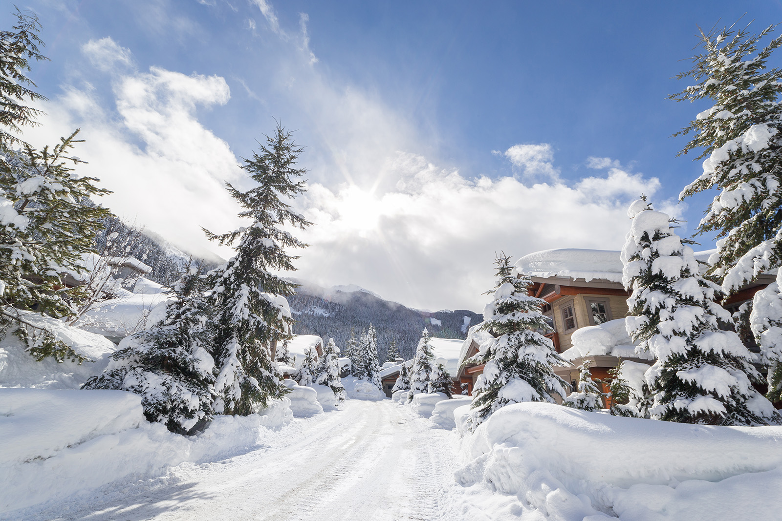 Alpine homes at foot of Whistler