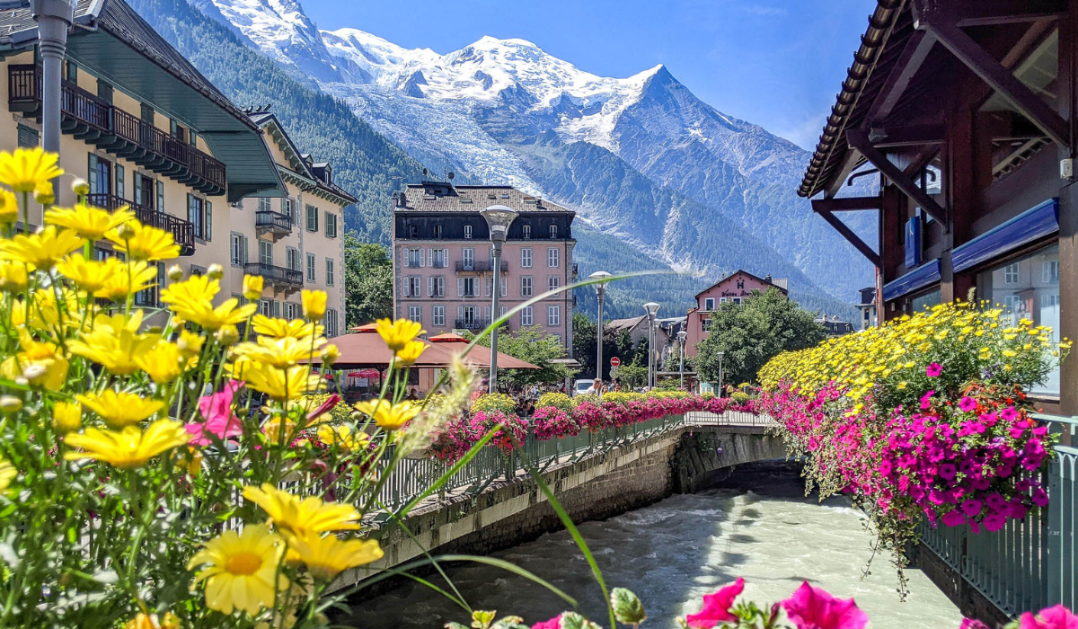 Chamonix Town Centre with river