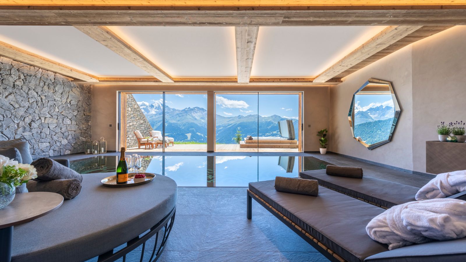 The Calima Estate- Pool 1 view - Luxury Ski Chalet- Oxford Ski Company.jpg