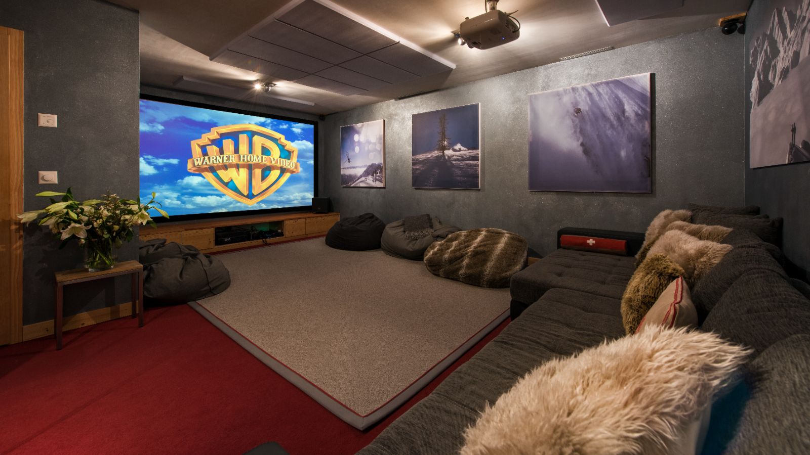 Cinema Room with beanbags in Chalet Rock.jpg